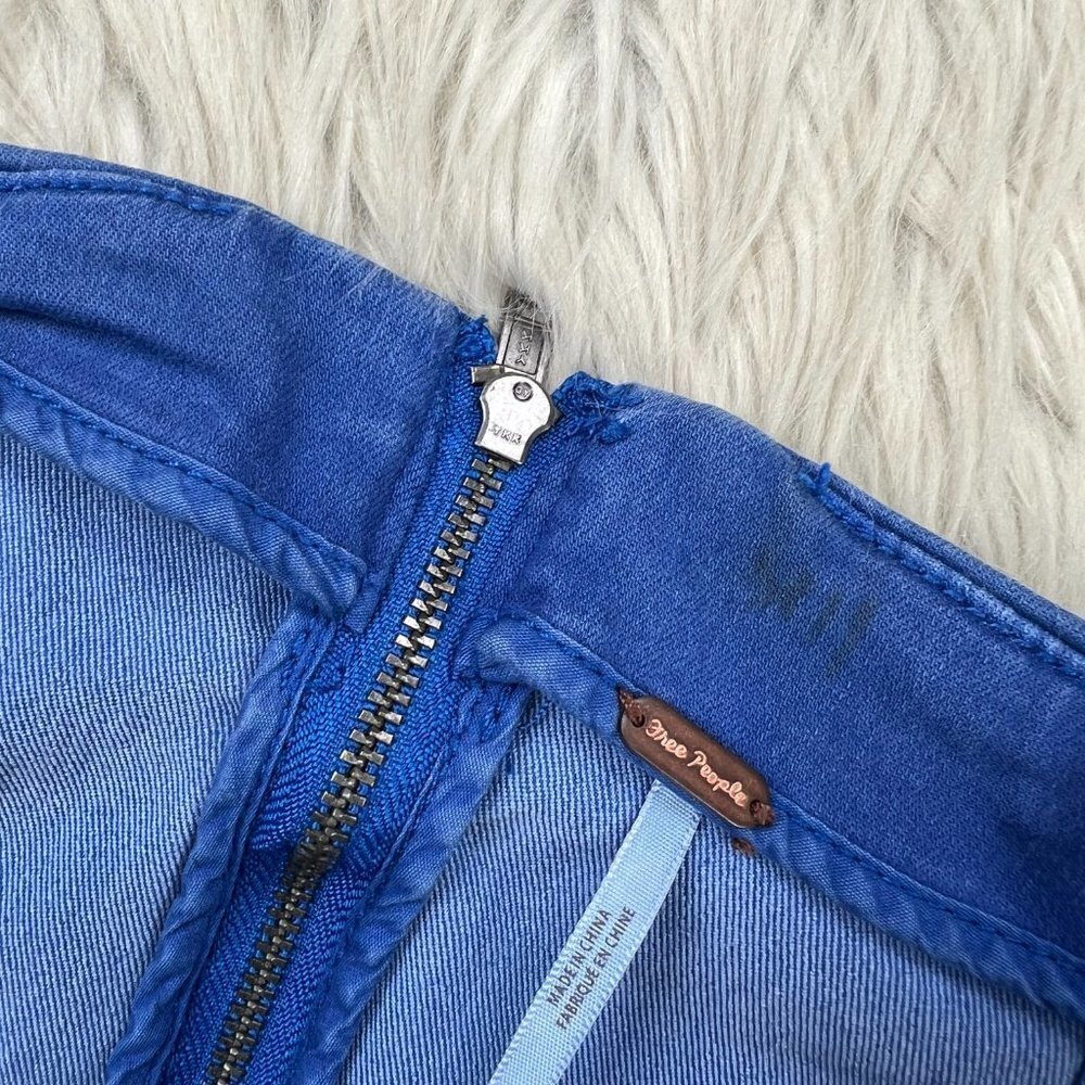 Free People Women's Blue Fitted Pencil Mini Skirt - Picture 3 of 6